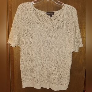 Gorgeous Dana Buchman Beige Dolman Sleeve Knit Blouse. Size XL.